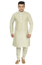 Men Raw Silk Plain Kurta Pyjama Shalwar Kameez Underneath Sherwani Jacket 1914