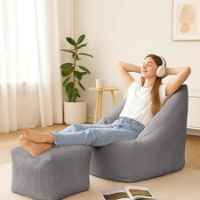 Bean Bag Chair with Footstool