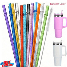 12pcs Reusable Plastic Straws