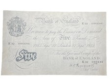 Bank of England white  £5