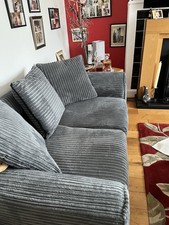 Jumbo cord seater sofa grey - cord,