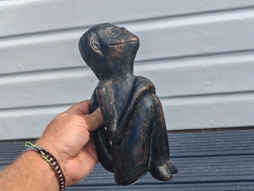 Antique nepalese wooden monkey - nepalese,