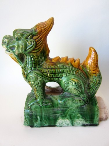Ceramic glazed chinese dragon - ceramic,