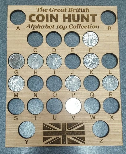 10p alphabet display coin - alphabet,