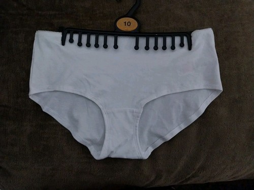 Ladies white cotton brief - cotton,