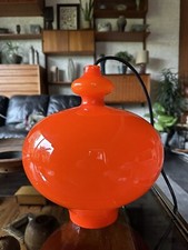 Vintage 1960s Swedish Orange Cased Glass Ceiling Pendant By Hans Agne Jacobsson