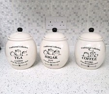 Arthur Wood Traditional Collection sugar tea cofee Caddy Jars –Ceramic Canister