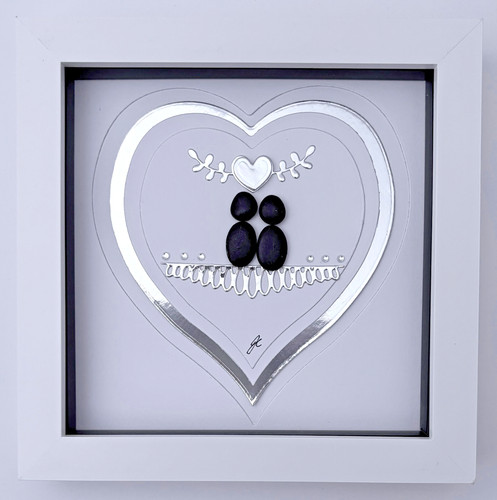 Couple pebble art heart - art,