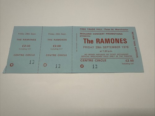 The ramones concert ticket gig - ticket,