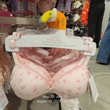 Girls Primark 2pk Moulded Bra First Bras 2 Pack Cotton Padded Moulded 28 30 32 3