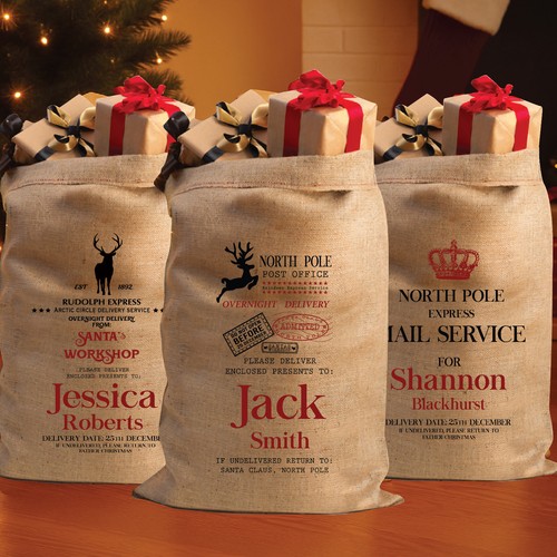 Personalised hessian christmas - hessian,