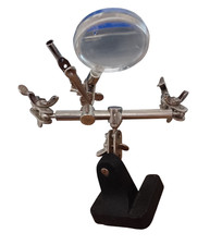 Watch / Jewelry Repairing Tool - Third Hand w/ Magnifying Glass - VINTAGE - 2e