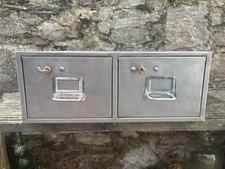 Vintage Metal Drawers 2 Draw Industrial Green Storage Filing Cabinet industrial