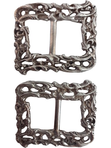 Antique solid silver buckles - silver,