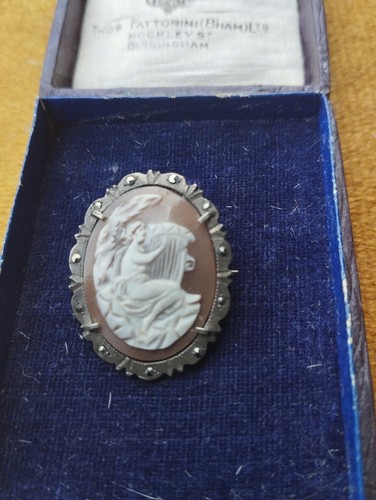 Vintage silver shell cameo - shell, &