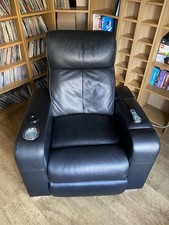 Black Leather Electric Recliner Chair with Massage and Heat