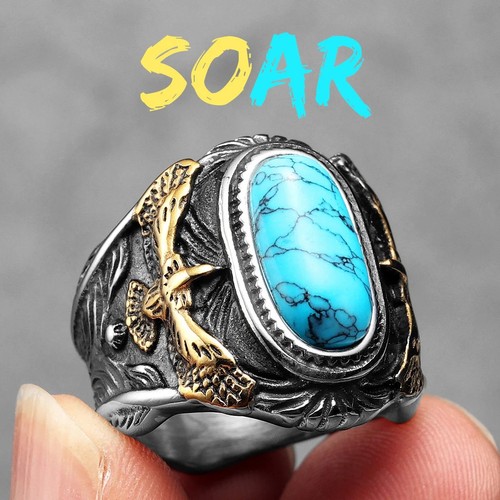 Mens turquoise ring - turquoise,