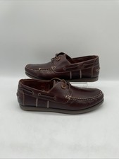 Men’s Barbour Wake Boat Shoes Low Lace Up Shoes Brown Leather UK 10 EU 44 New