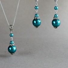 Teal green blue - , silver