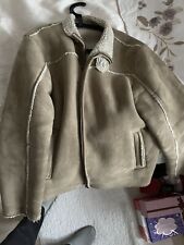 Vintage afghan sheepskin coat tan suede  Trendy Men’s Size 41 To 44 Large Warm
