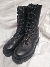 Austrian Army Mountain Military Mens Black Boots Size 6 EU40 Heavy Duty Leather