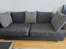 2 pre-owned three Seater sofas - very good condition, leather and fabric combin