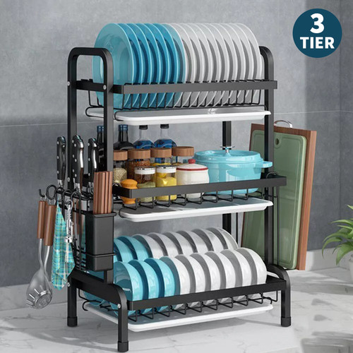 Tier dish drainer rack with - rack,