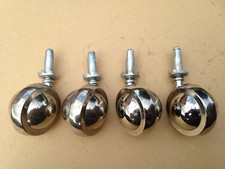 Kenrick ALL METAL Shepherd Castors x 4 Silver Furniture Vintage Sofa Chair 50mm