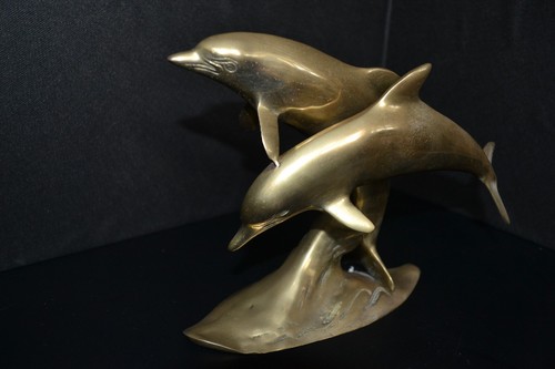 Vintage brass double dolphin - vintage,