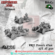 28mm WW2 French 47mm APX Light Anti Tank Gun - Bolt Action Compatible