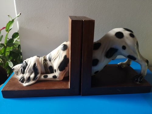 Dalmatian dog ceramic and wood - dalmatian,