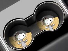 Snoopy Car Coaster Water Cup Bottle Holder Mat MINI cooper Anti-Slip Pad 2pcs