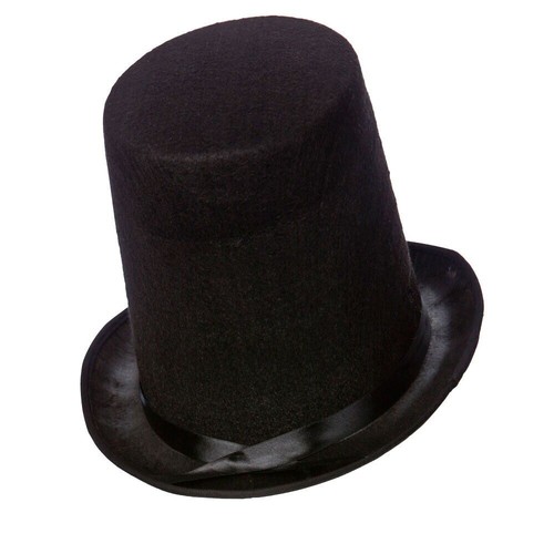 Adult black stovepipe - top, hat