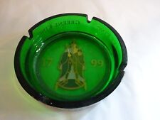 Collectable  GREENE KING  (Type 1 ) 6" Round green glass ashtray - Beer - Pub