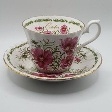 Royal Kendal October Flower Of The Month Bone China Cup And Saucer