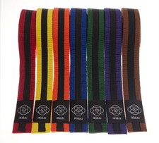 MyIkigai Colour & Black Stripe Karate Belts Grading Training Judo Aikido Martial
