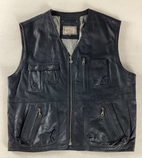 Vintage leather biker vest - vintage,