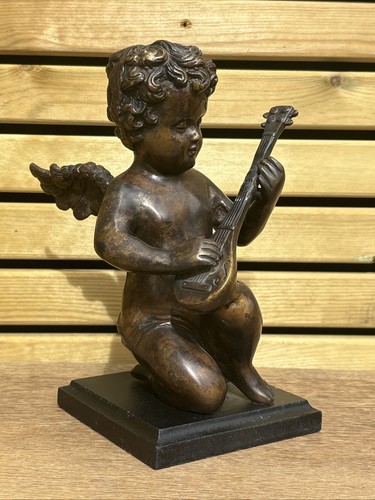 Vintage bronze cherub putto - bronze,