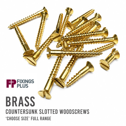 Brass slotted countersunk - brass, head
