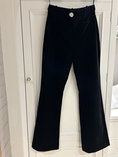 NEXT Black Velvet Slim Flared Trousers 8R New no tags Current Season RRP £54