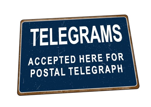 Vintage telegram sign - telegram, retro
