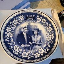 Charles & Camilla Wedding Plate, Wedgwood, 22.5 cm.