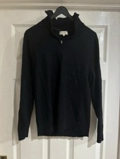 Moss Bros Navy Quarter Zip