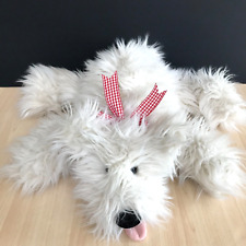 Vintage Manhattan Toy Company White Fluffy Dog Soft Toy Westie Terrier 36cm Long