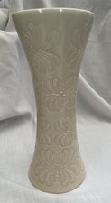 Tall Cream Flower Vase Waisted