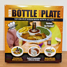 Beer Bottle  Snack Plate Set Of 4 Reusable Section Party Food Platter Tray