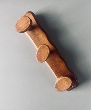 Vintage French Wooden Coat Rack: Rustic Farmhouse Peg Rail