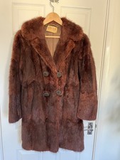 Womens real musquash fur coat