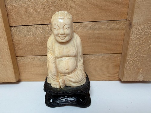 Vintage carved resin laughing - carved,