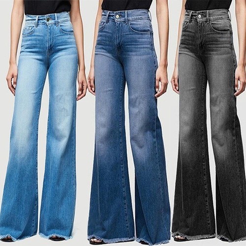 Women denim pants - pants, wide